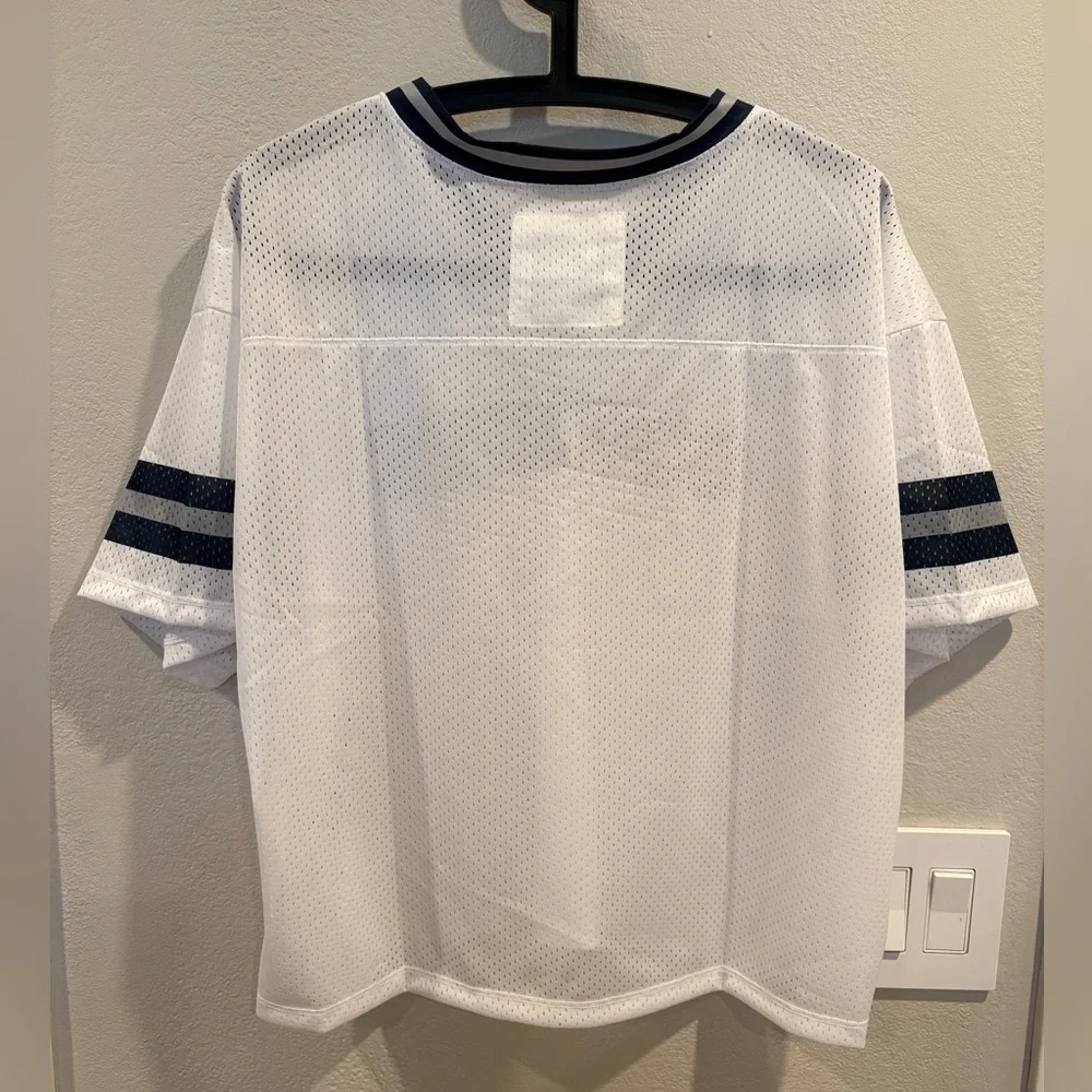 Lauren James Dallas Cowboys Women's Crop Top White Mesh Football Jersey Size XL - Picture 8 of 11